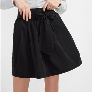 Marciano high waist tie taffeta black skirt